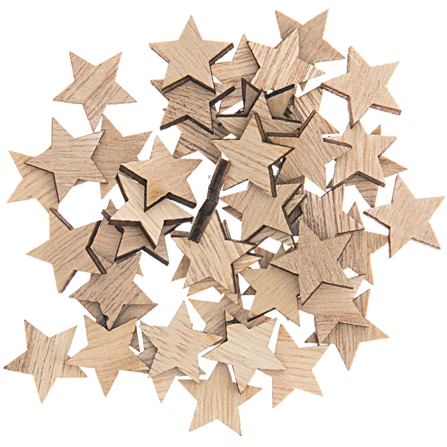 Holzstreu Stern natur 20x19mm 48 Stück Holzstreu Stern natur 20x19mm 48 Stück