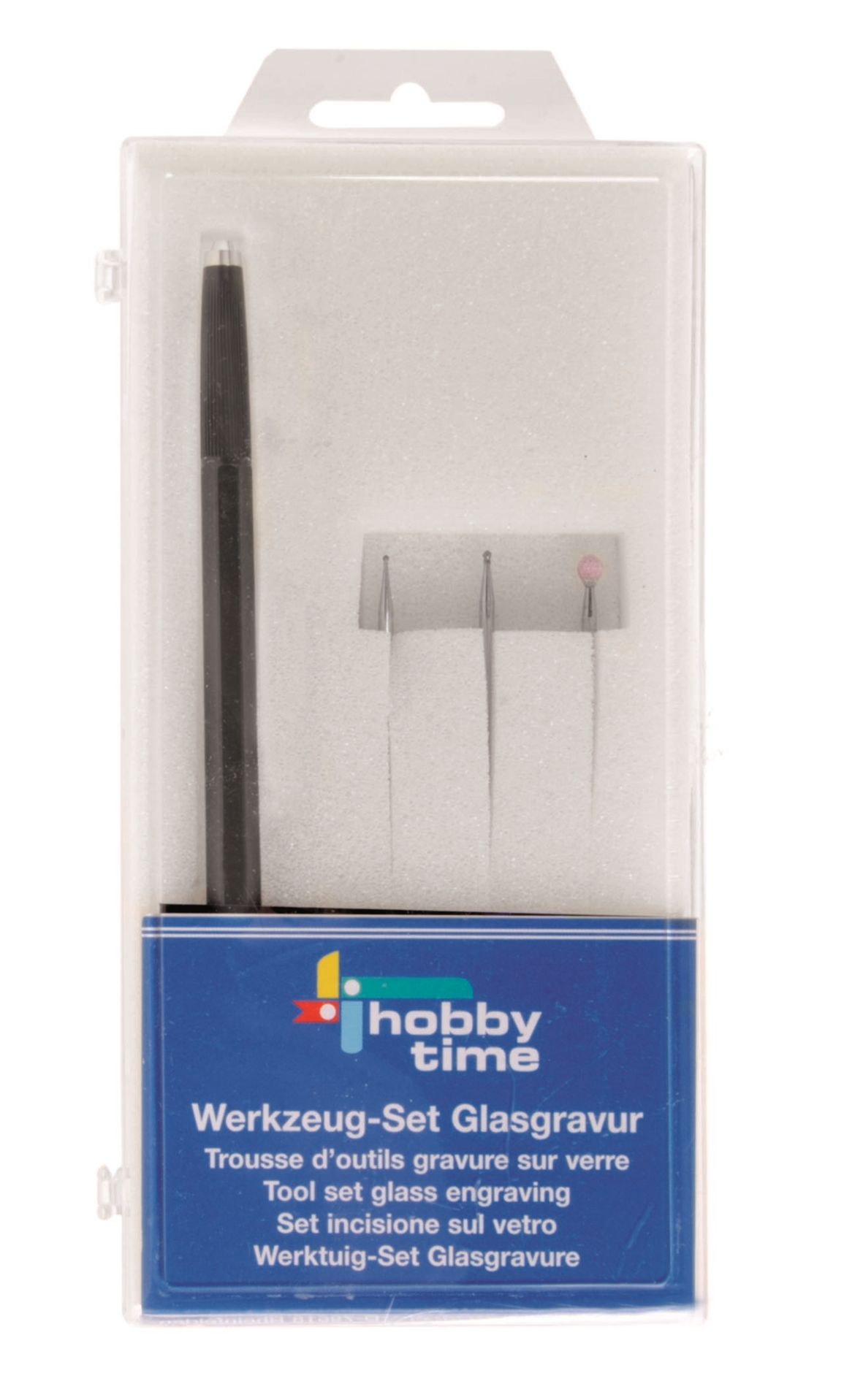Glasritzen Werkzeugset - Gravurstifthalter,2Gravierstifte,1 Schleifstift