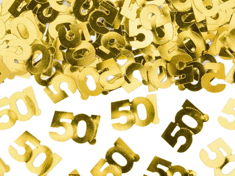 50th Birthday Konfetti gold 2x1cm 15g 