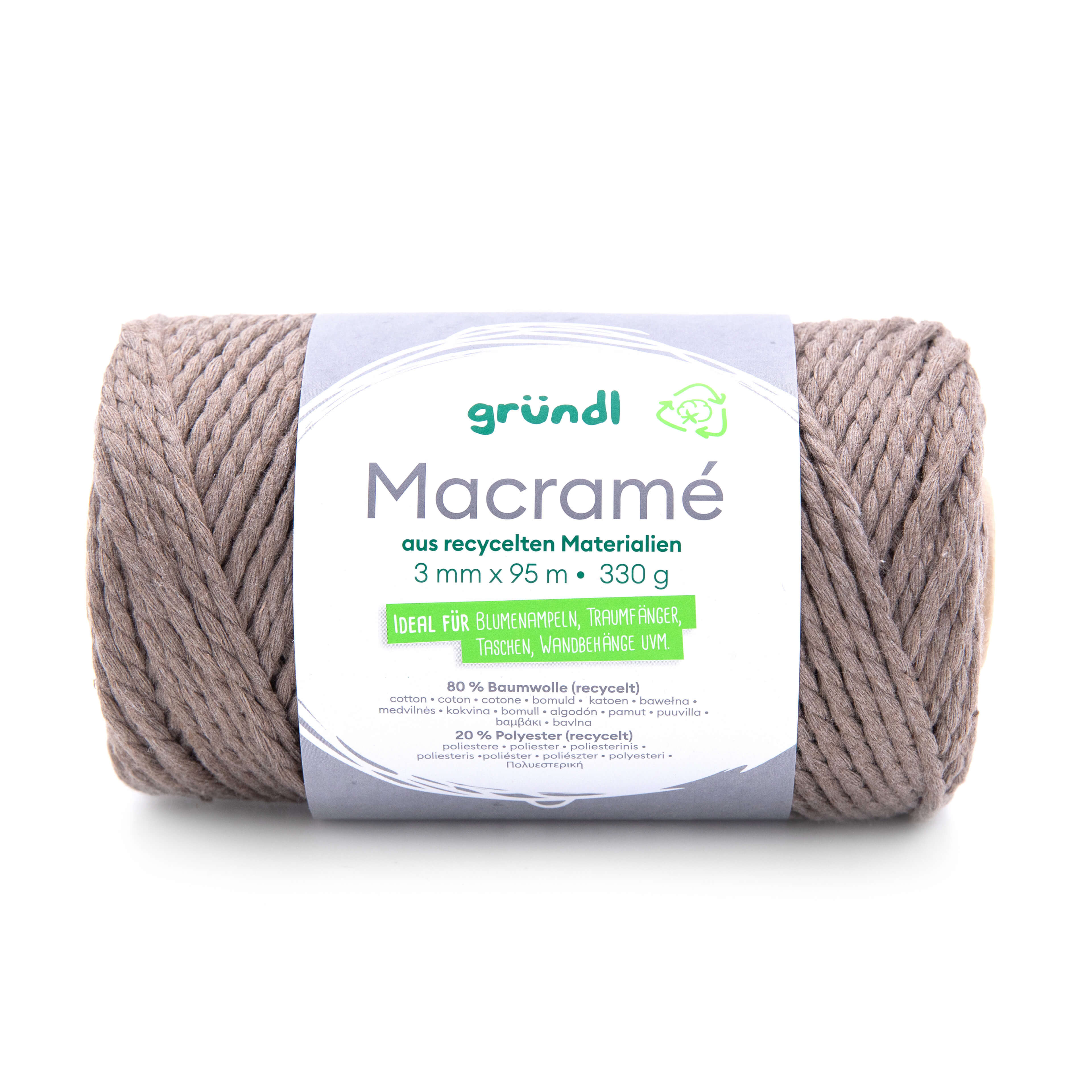Gründl Macramé Garn 3mm 95m 330g Gründl Macramé Garn 3mm 95m 330g