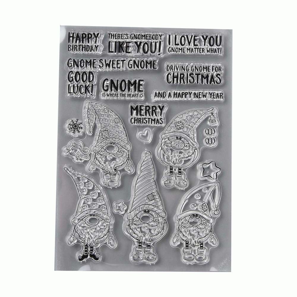 Silikonstempel Gnoms Merry Christmas, 15-teilig