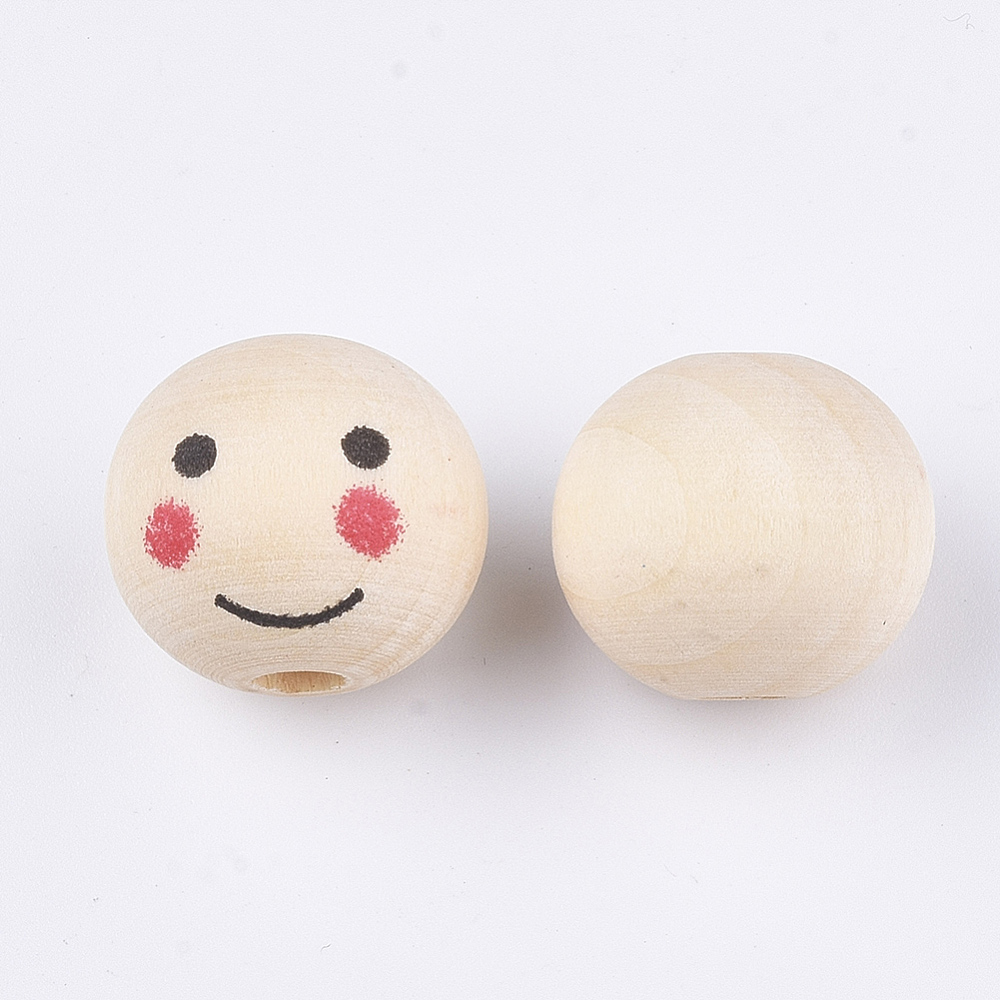 Holzkugel Gesicht lächelnd bedruckt 25mm 10 Stück Holzkugel Gesicht lächelnd bedruckt 25mm 10 Stück