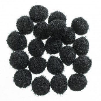 Pompons  schwarz  verschiedene Größen Pompoms Puschel Pompons Plüschball Bommel Plüsch Pompons 