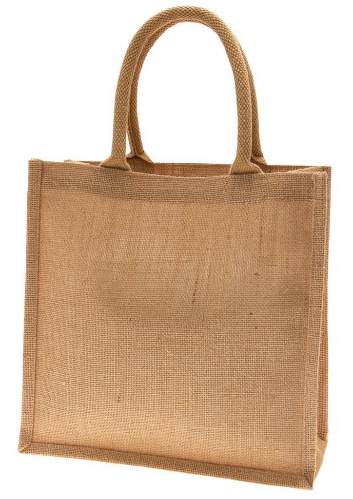 Jutetasche Shopper Natur mit Baumwollgriff 