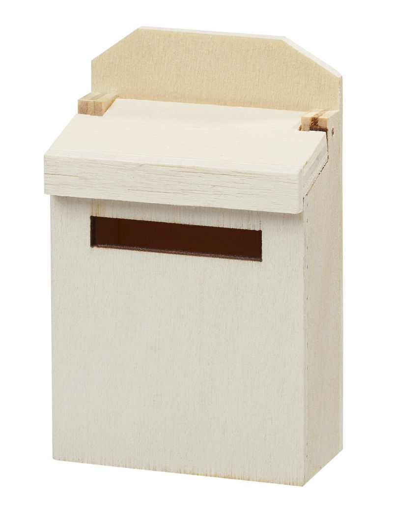 Briefkasten 4,6x6,9x2,6cm Holz natur 