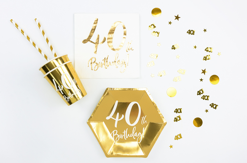 40th Birthday Konfetti gold 2x1cm 15g 