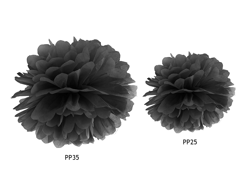 Tissue Pompom schwarz Löschpapier-Pompons