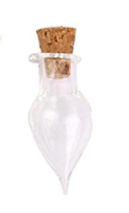Minifläschchen Tropfen mit Korken, 34x14.5mm, per Stück