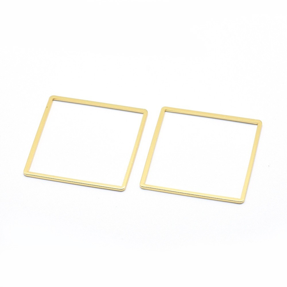 Brass Linking Rings Quadrat aus Messing 35x35x1mm 1 Stück 
