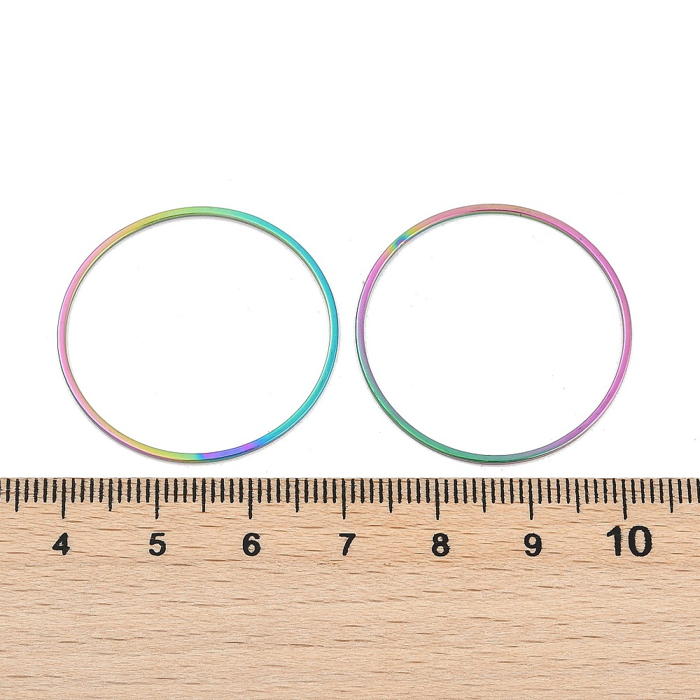 Ion Plating Edelstahl 304 Verbindungsring Rund Regenbogenfarben 30x0,8mm 1 Stück