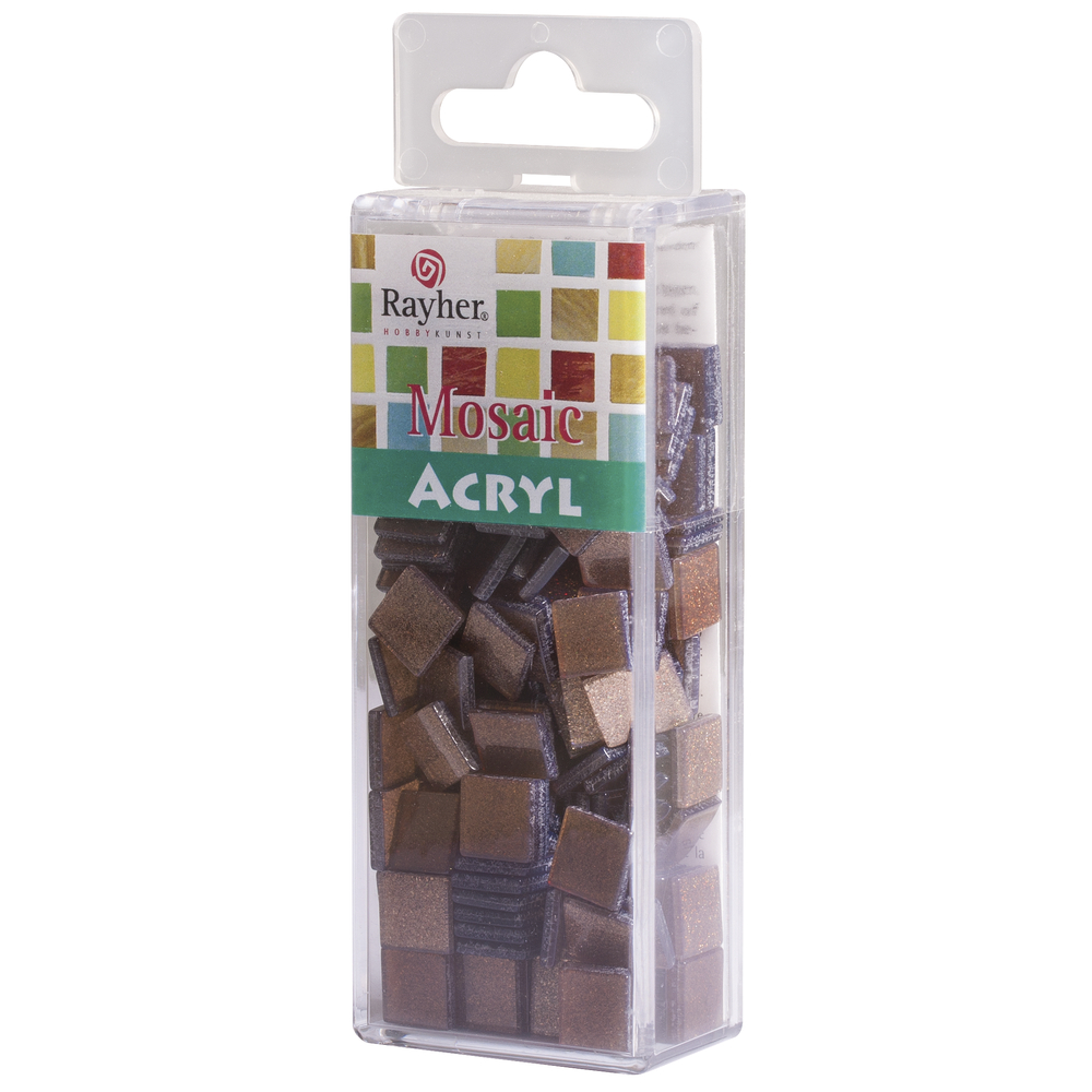 Acrylmosaik glitter kastanie 1x1cm, 50g/ca.205 Stk. Glitter-Acryl-Mosaik