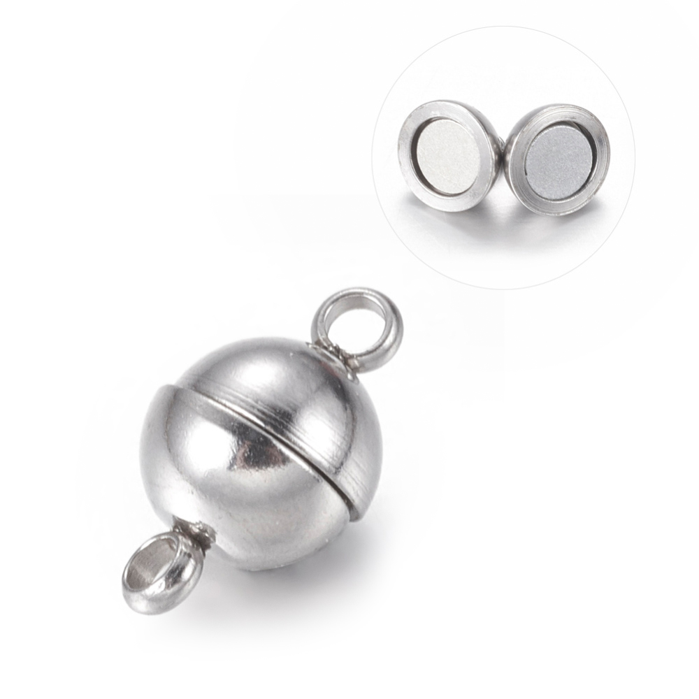 Kugel- Magnetverschluss aus Edelstahl rund 6mm 1 Stück 