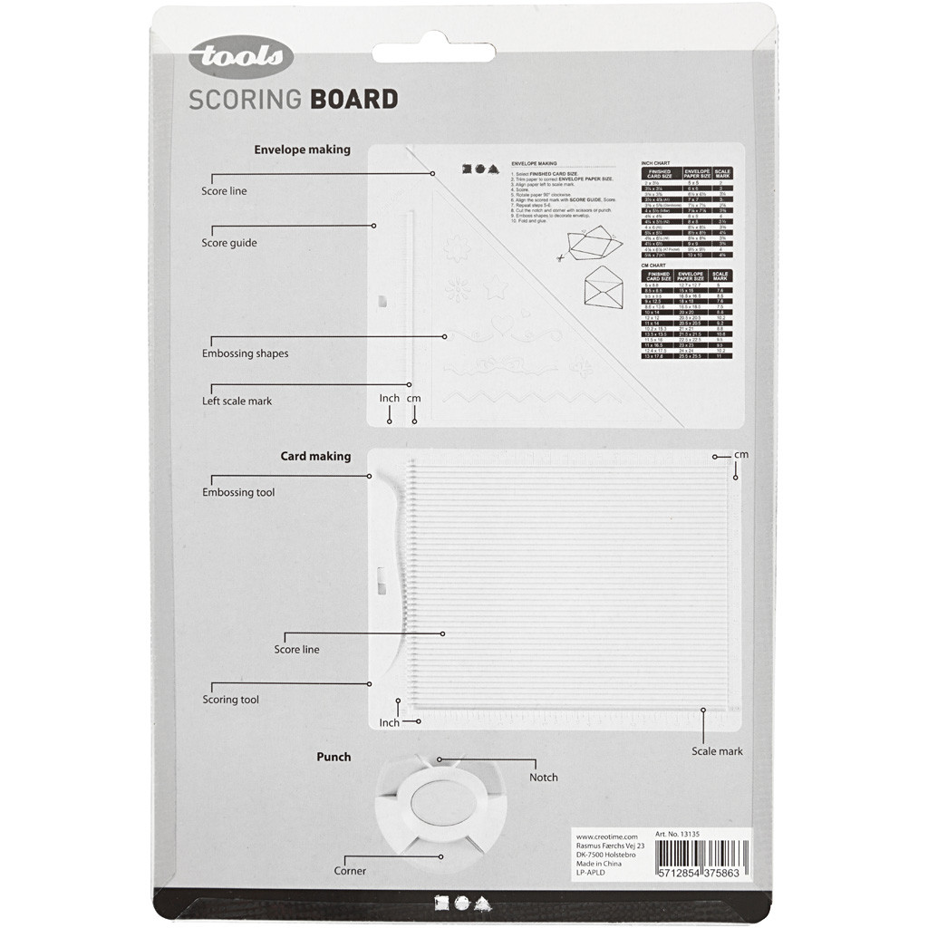 Scoring Board Falzbrett für Karten Umschläge Boxen 16,2x21,5cm 