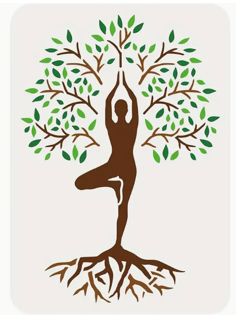 Schablone Lebensbaum Yoga 29,5x21cm