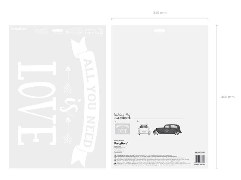 Wedding Day Car Sticker Autoaufkleber 33x45cm