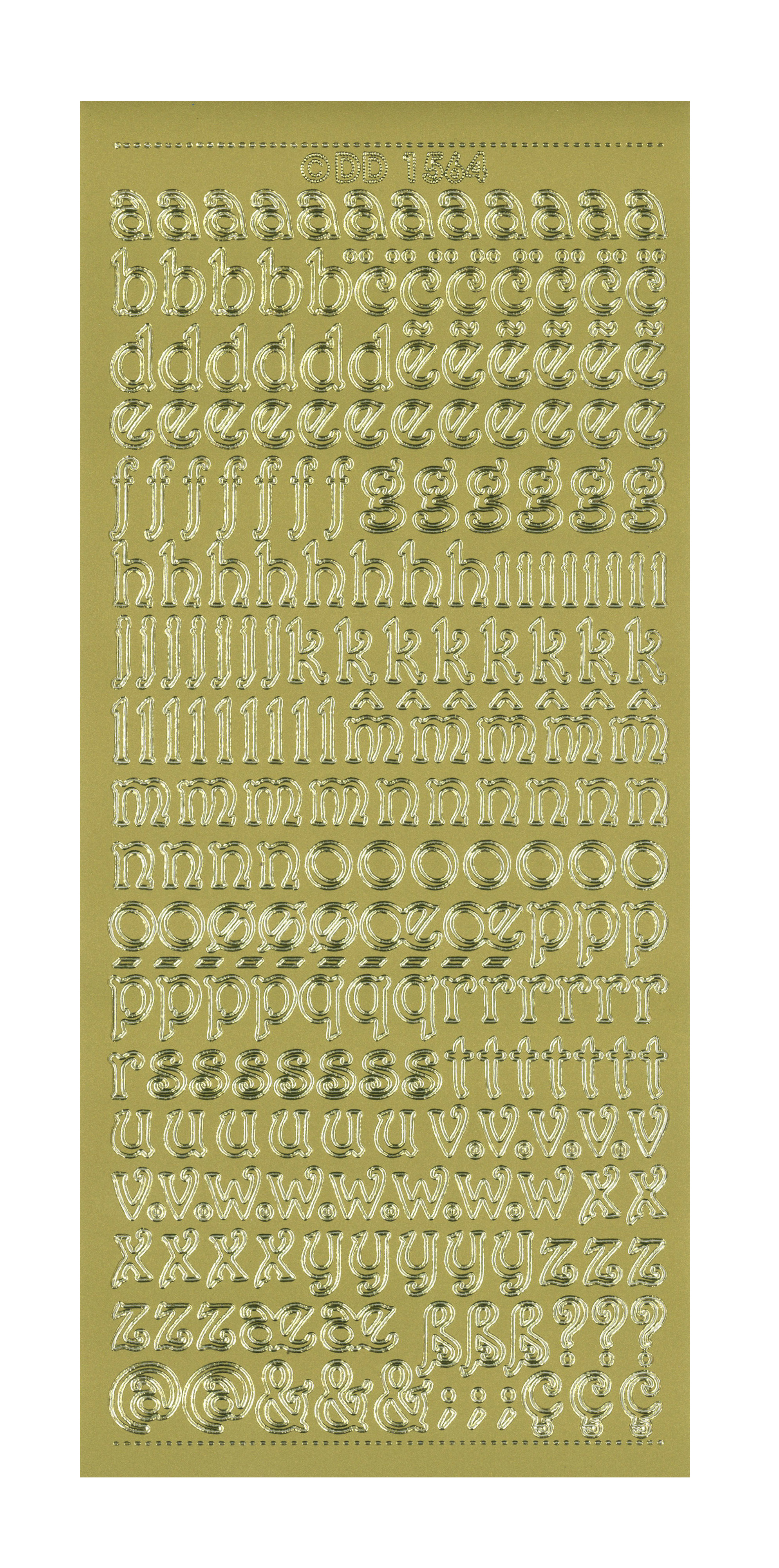 Konturensticker Alphabet curled Kleinbuchstaben 1 Bogen 10x23cm Konturensticker Alphabet curled Kleinbuchstaben 1 Bogen 10x23cm