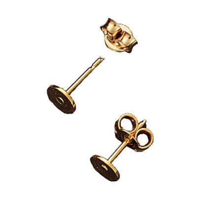 Ohrstecker mit Platine 5 mm gold, Edelstahl, 4 Paar