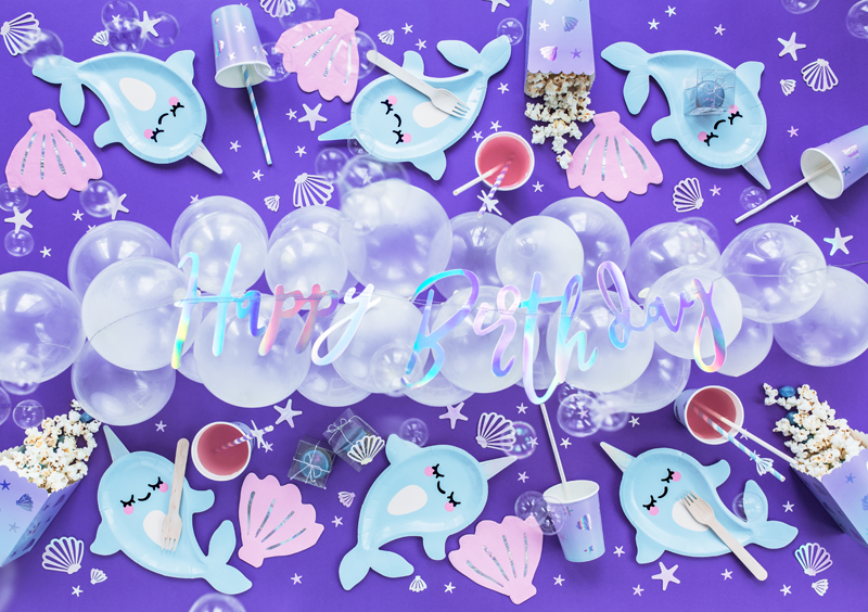 Happy Birthday Banner aus Spiegelpapier HOLO 16,5 x 62 cm Happy Birthday Banner aus Spiegelpapier HOLO 16,5 x 62 cm