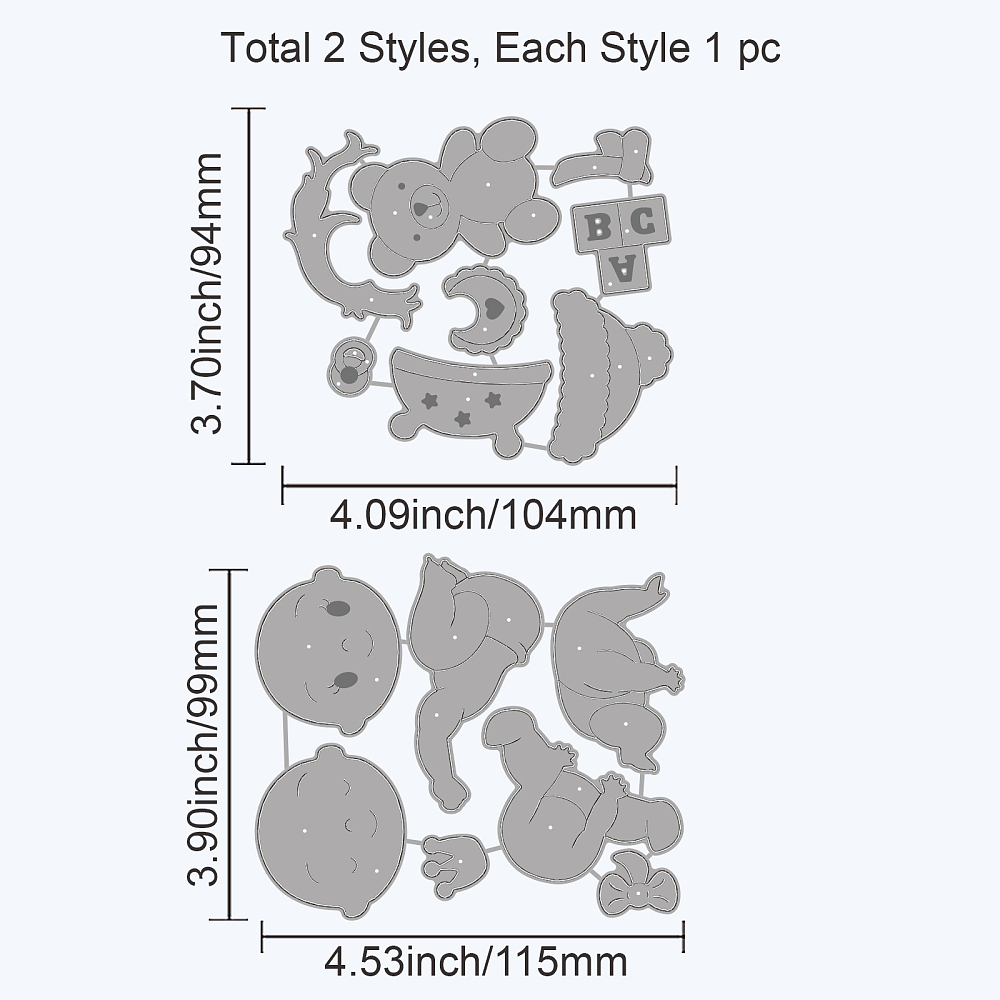 Stanzschablonen Baby und Spielzeug 104~115x94~99mm