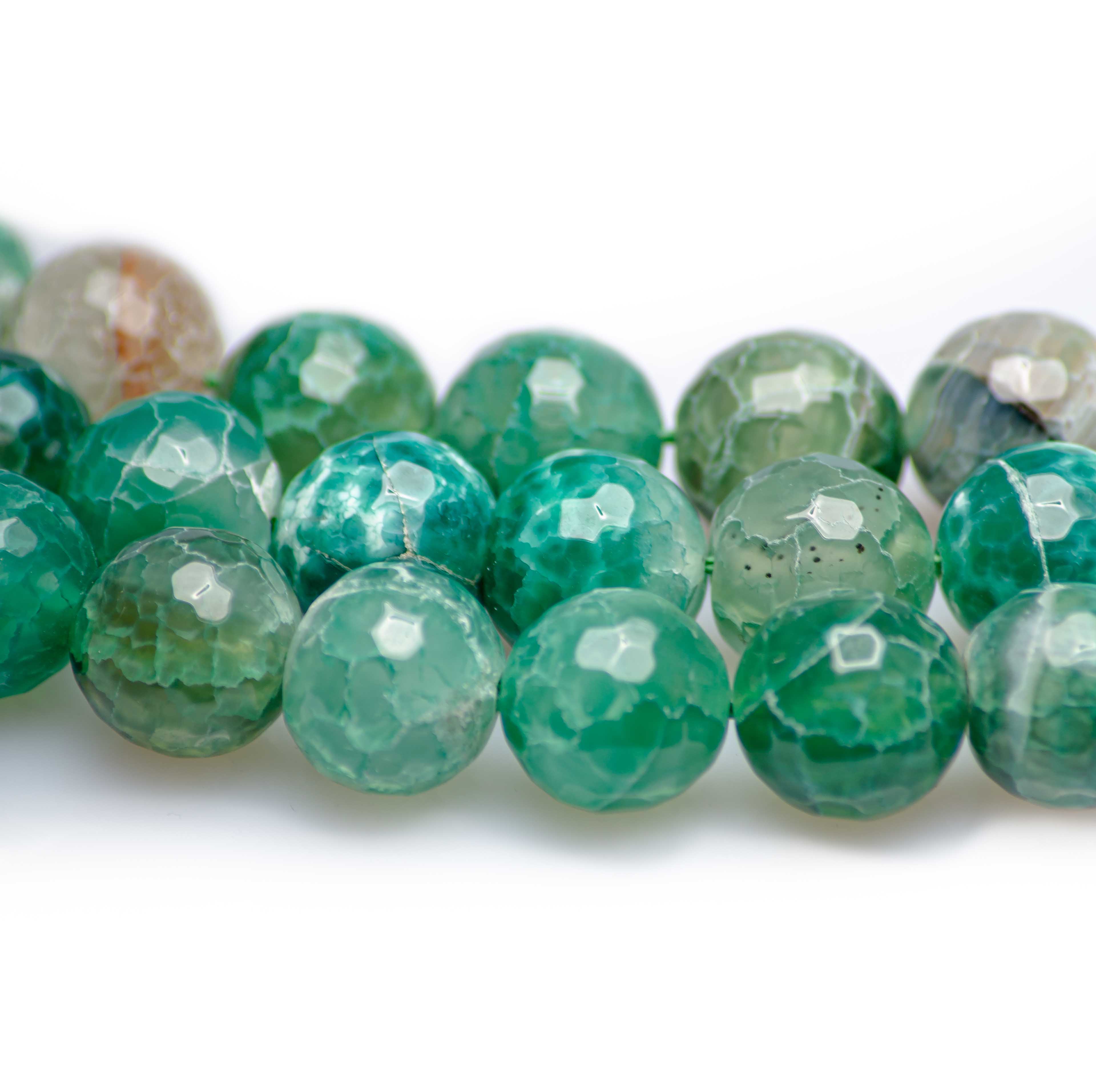 Achat-Perle Agate facettiert grün gefärbt 16mm Loch 2mm 1 Stück 