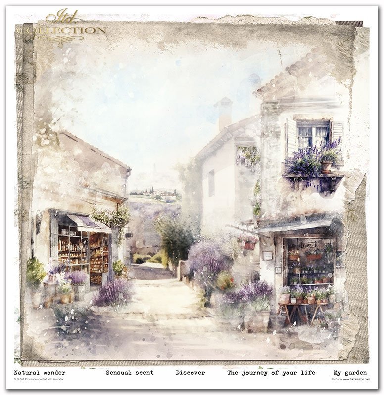 Scrapbookingpapier Set Provence scented with lavender 310x320 mm 11 Blatt