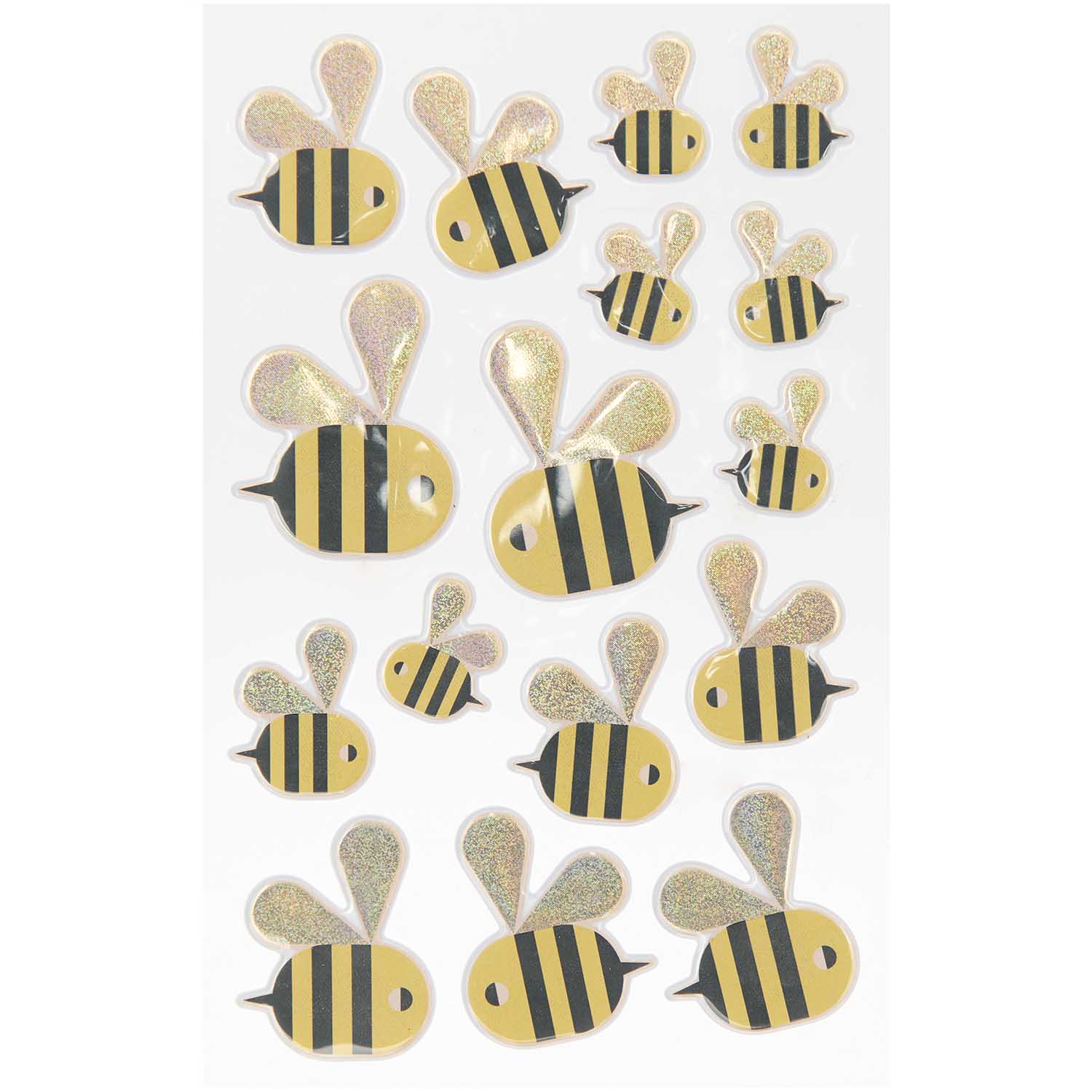 Puffy Sticker Bienen PVC 1 Bogen 15x9,5cm Puffy Sticker Bienen PVC 1 Bogen 15x9,5cm