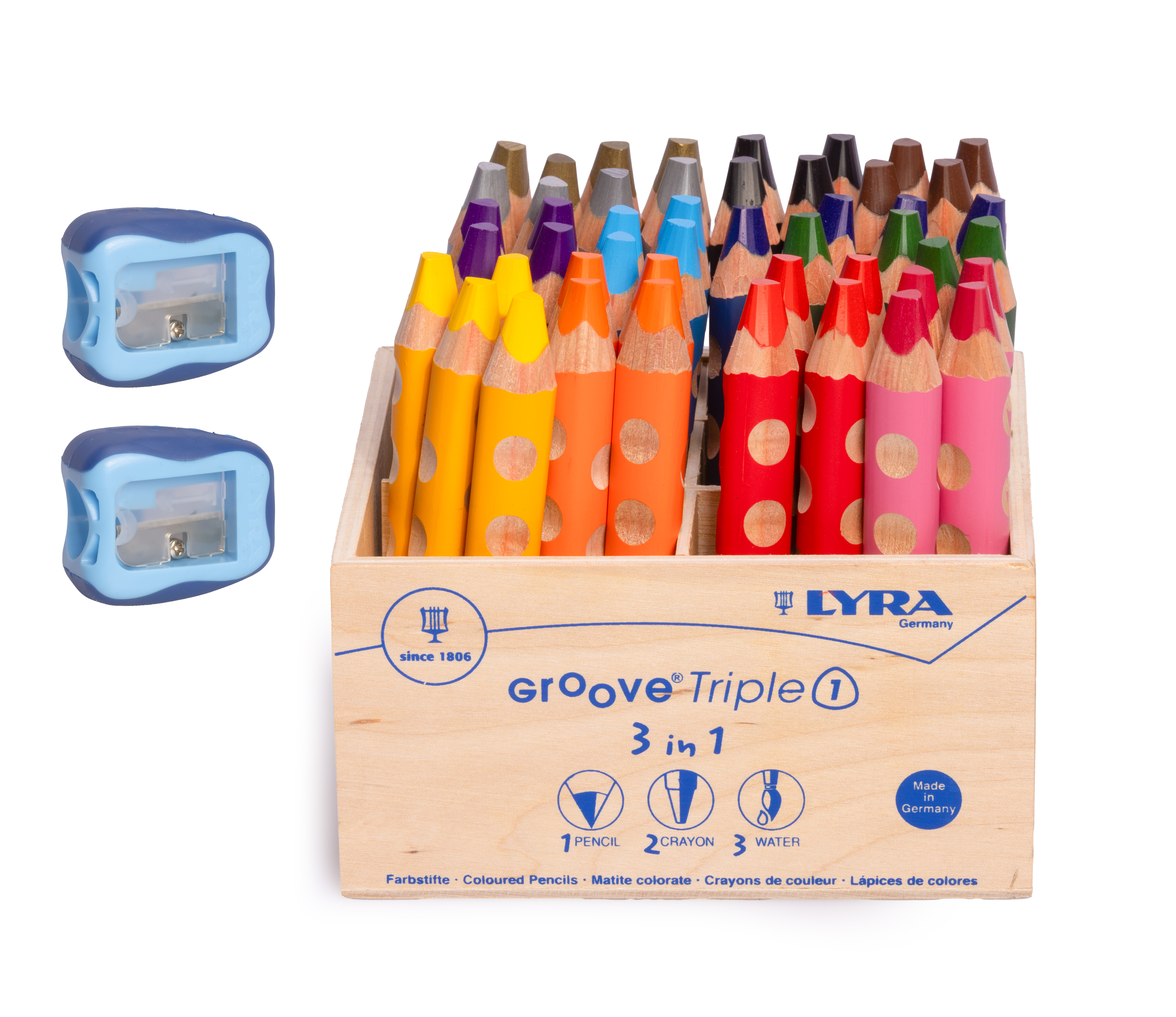 LYRA Groove Triple One Maxipackung SET Holzaufsteller 48 Stifte