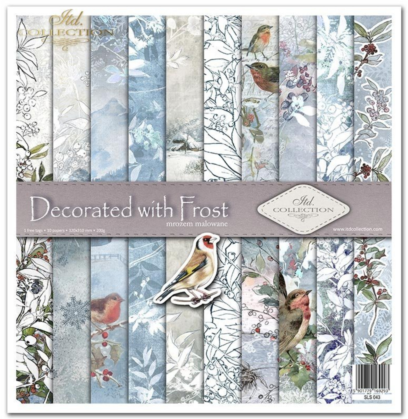 Scrapbooking-Papier Set Decorated with Frost 31x32cm 200 g/m2 11 Blatt 