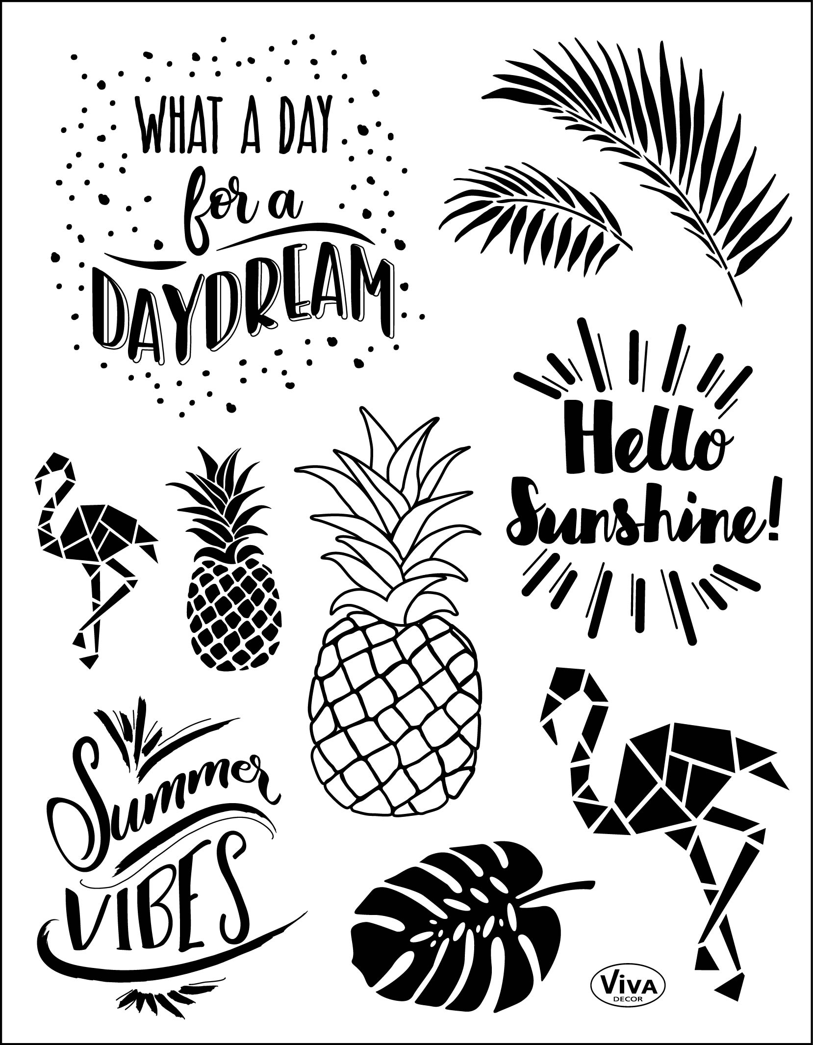 Sommerstimmung  Silikonstempel transparent Clear Stamp Set 18x14cm Silicone Stamp