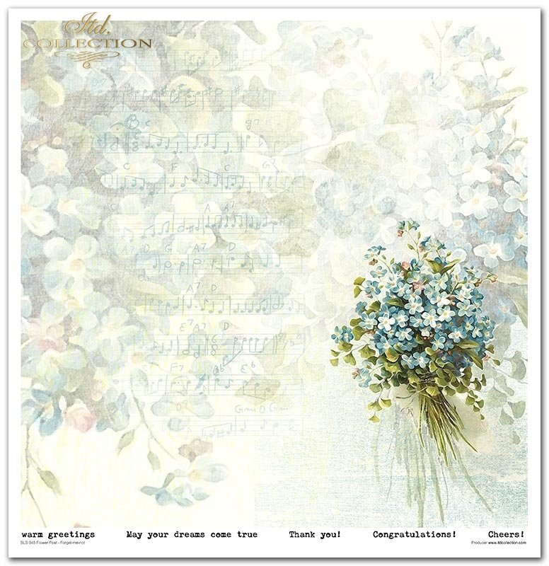 Scrapbooking Papier Set Flower Post Forget-me-not 10 Bögen 31x32cm 200g/m²