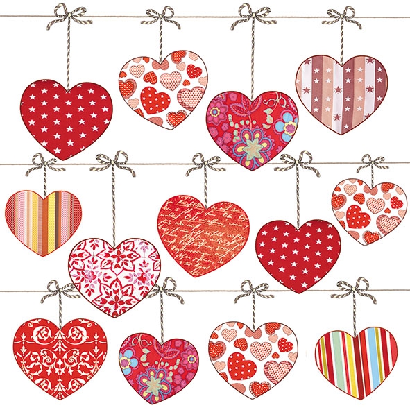 Ambiente Servietten Hearts on Wire 33x33cm 20 Stück/Packung 