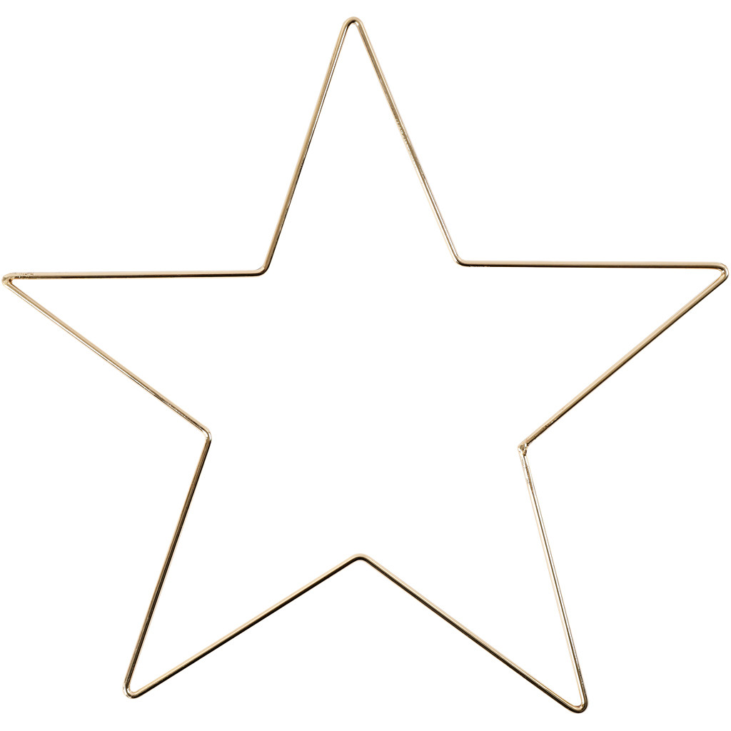 Drahtstern Hanging Ornament Star gold D: 30cm 3mm Stärke