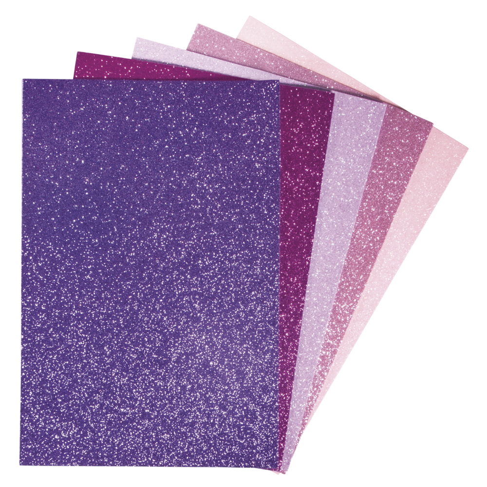 Moosgummi Platten Glitter selbstklebend A4 20x30cm 2mm 5 Stück Rosa-Töne