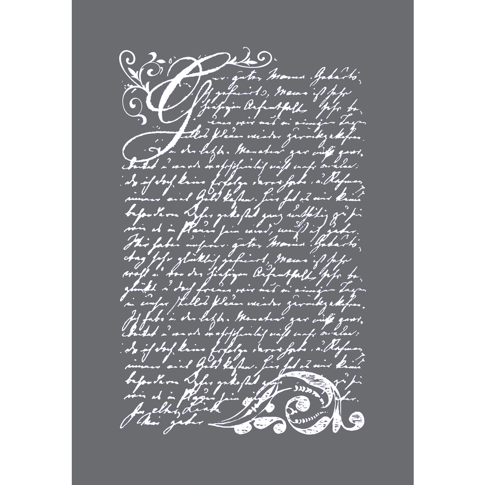Siebdruck-Schablone Vintage Brief Lettering DIN A5 selbstklebend inkl. Rakel 
