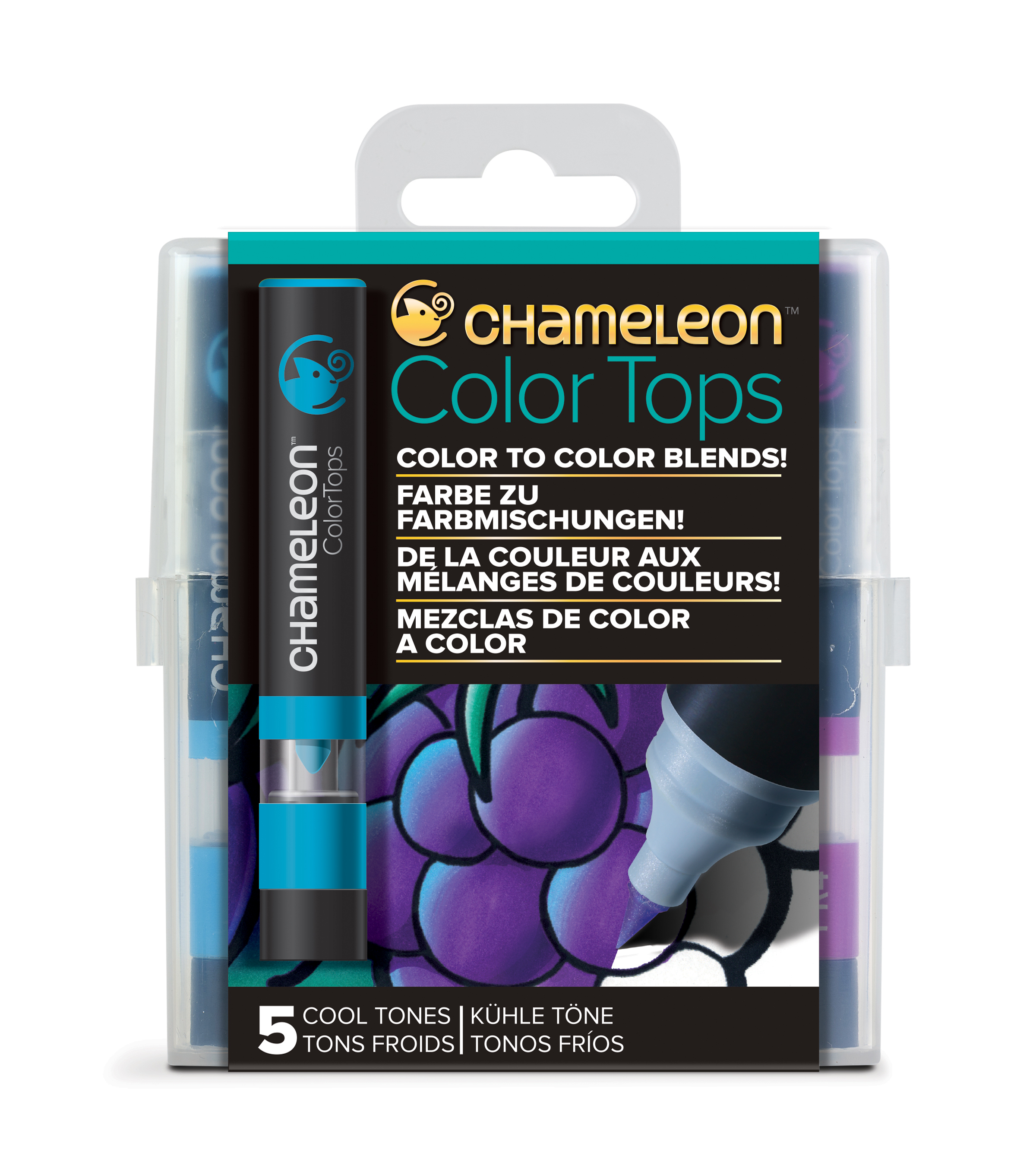 Chameleon Color Tops Set Cool Tones Farbmischungen Chameleon Art Products 5 Stück 