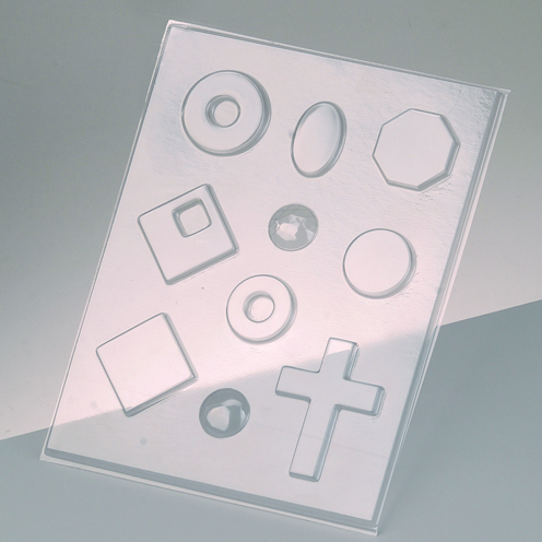 Gießform Schmuck, Donuts-Quader-Kreuz, A4 Reliefform Casting Mould