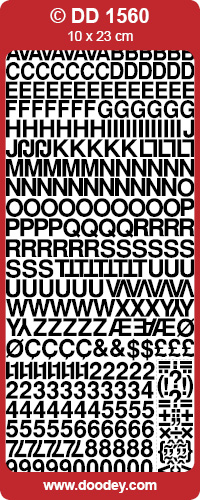 Shiny Outline Stickers Buchstaben Schrift Helvetica 10x23cm Bogen