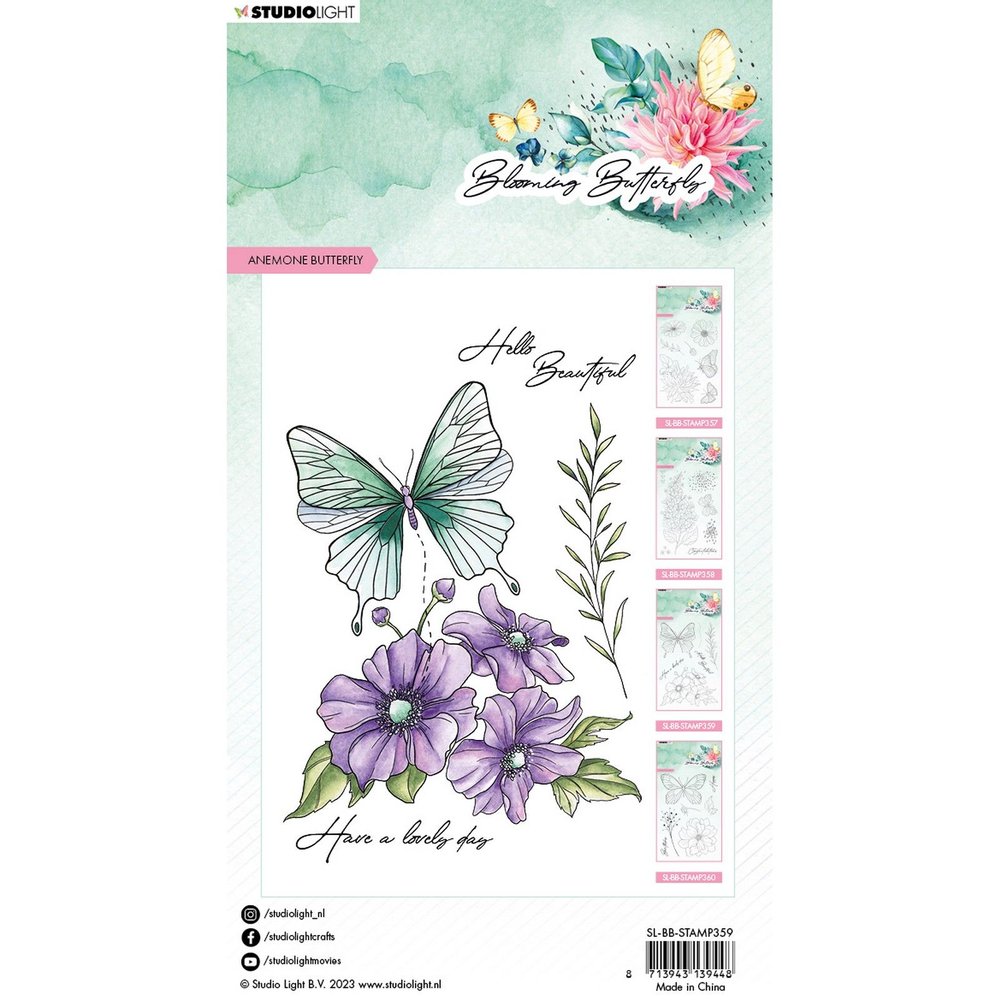 Studio Light Blooming Butterfly Silikonstempeln Anemone Butterfly 9,3 x 13,6 x 0,3 cm Studio Light Blooming Butterfly Silikonstempeln Anemone Butterfly 9,3 x 13,6 x 0,3 cm