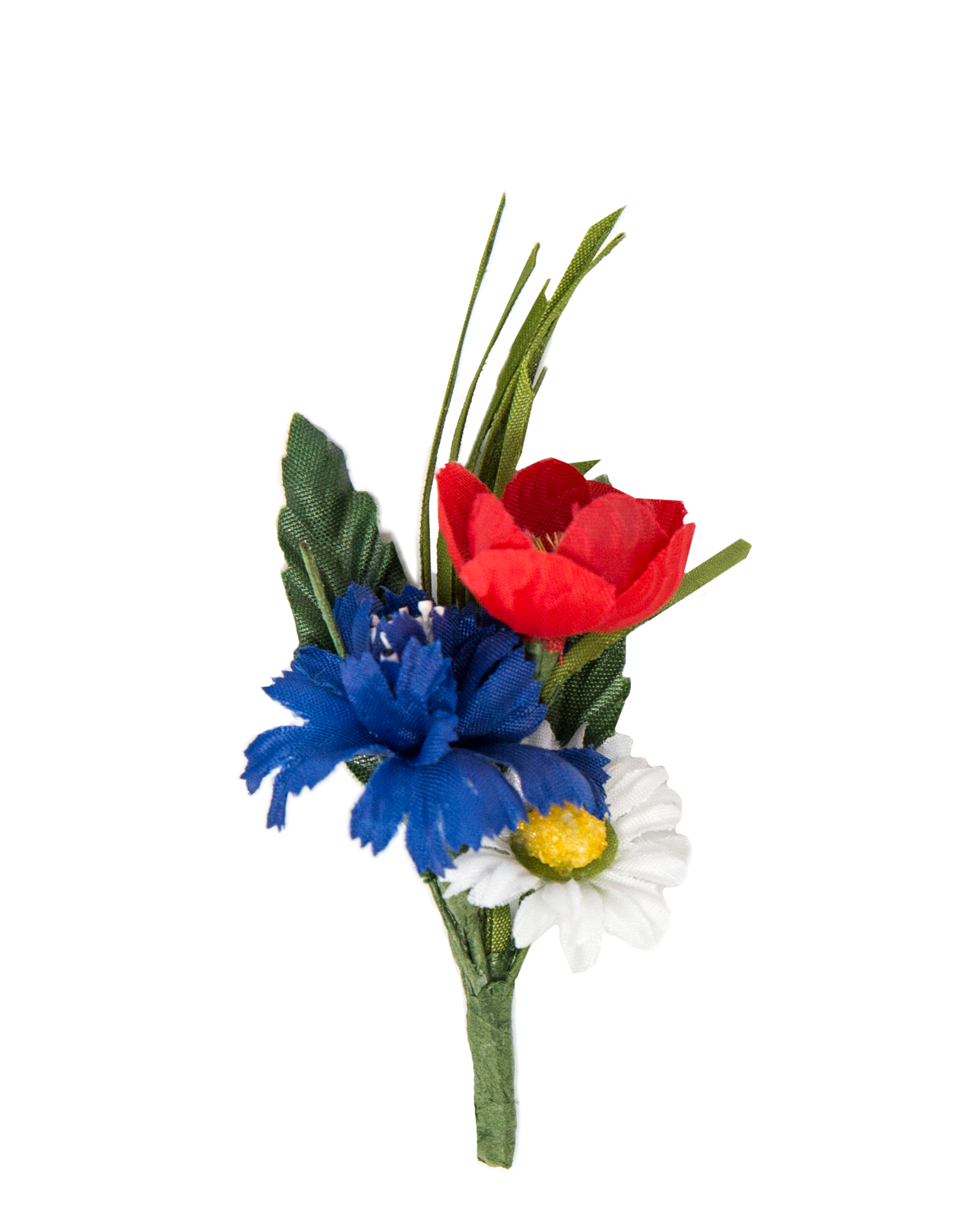 Hochzeitsanstecker Wiesenblumen (Mohn,Korn,Margarite) 9cm ohne Anstecknadel