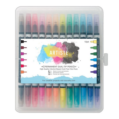 Docrafts Artiste Permanent Dual Spitze Stifte dünn und dick 12 Stück