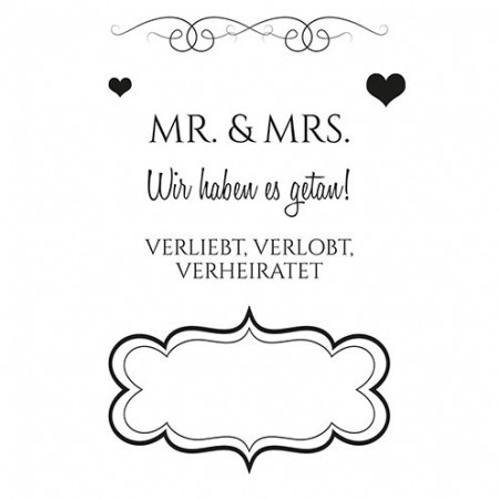Silikonstempel Hochzeit Mr & Mrs A7 Clear Stamp 7-teilig
