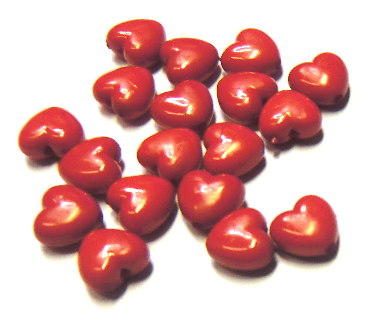 Herzperlen 10mm, 25 Stk./Btl., rot