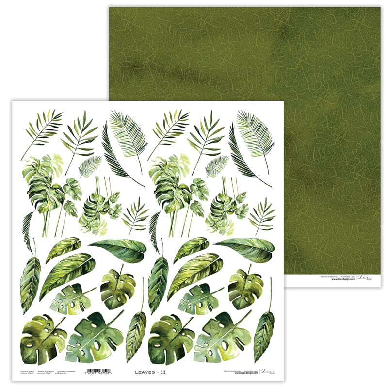 Leaves Scrapbooking Papierset 30,5x30,5cm 11 Bögen doppelseitig bedruckt 250g/m²