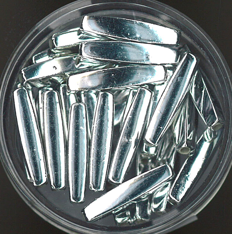 Wachsperle Röhre 4x18mm, 30Stk./Dose, silber