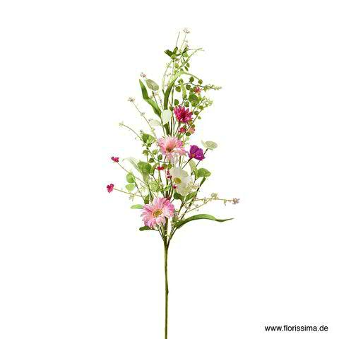 zarter Blütenzweig 75cm, creme-rosa-pink