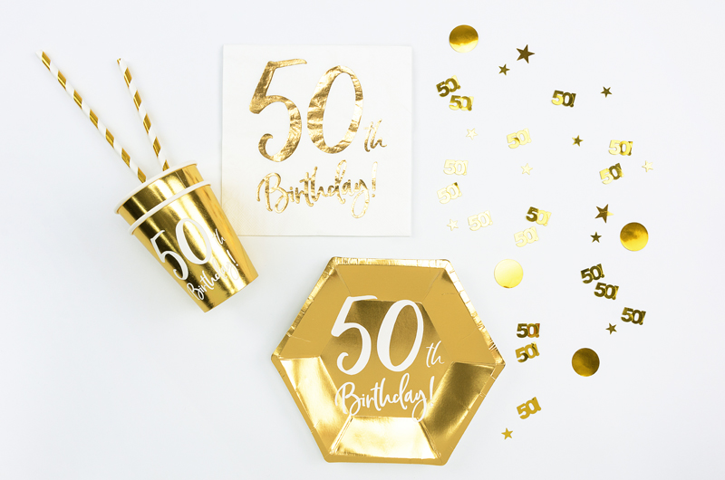 50th Birthday Konfetti gold 2x1cm 15g 