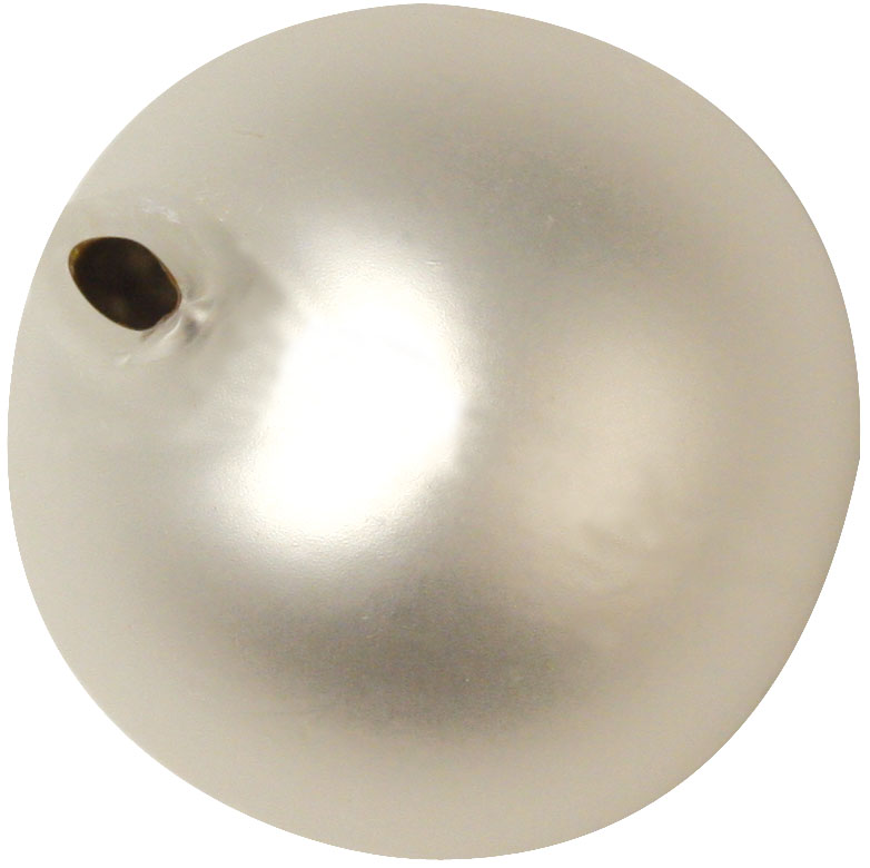 Hohlglas-Rundperle 14 mm, 6 Stück, weiss matt
