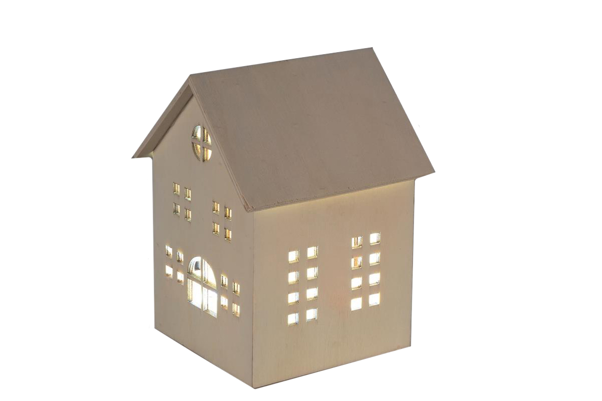 Holzhaus mit LED Licht 11x11x16,5