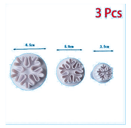 Ausstecherset Schneeflocke mit Auswerfer 3er-Set Kunststoff