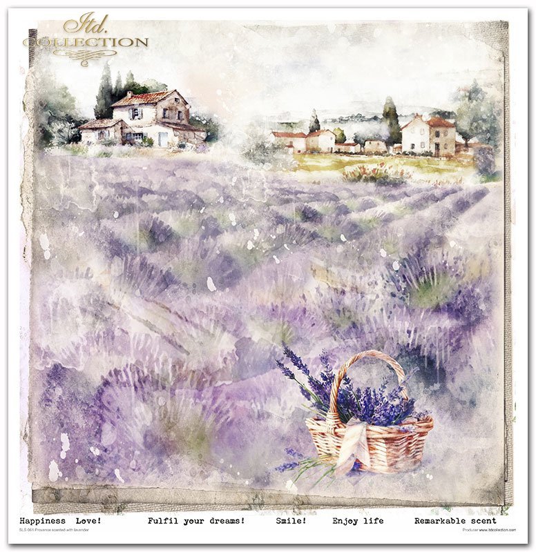 Scrapbookingpapier Set Provence scented with lavender 310x320 mm 11 Blatt